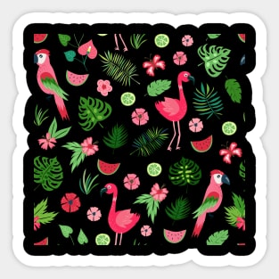 Pink Flamingo Pattern Sticker